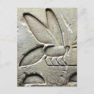 ANTIQUE BLACK WHITE  EGYPTIAN HONEY BEE BEEKEEPER POSTCARD