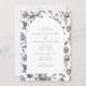 Antique Black & White Floral Toile Arch Wedding  Invitation