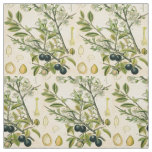 Antique Blackthorn Botanical Print Flower Berry Fabric