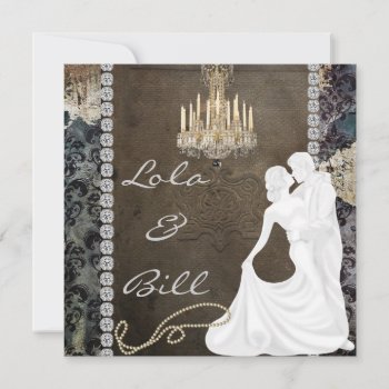 Antique Bling Chandelier Wedding Invitations by PersonalCustom at Zazzle