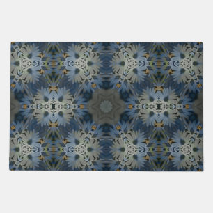 Antique Blue Daisy Floral Doormat