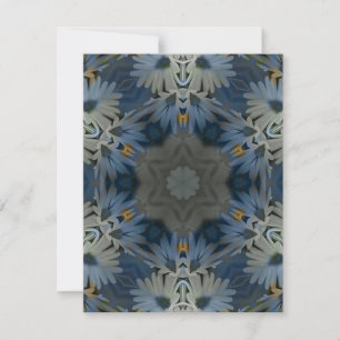 Antique Blue Daisy Floral Note Card