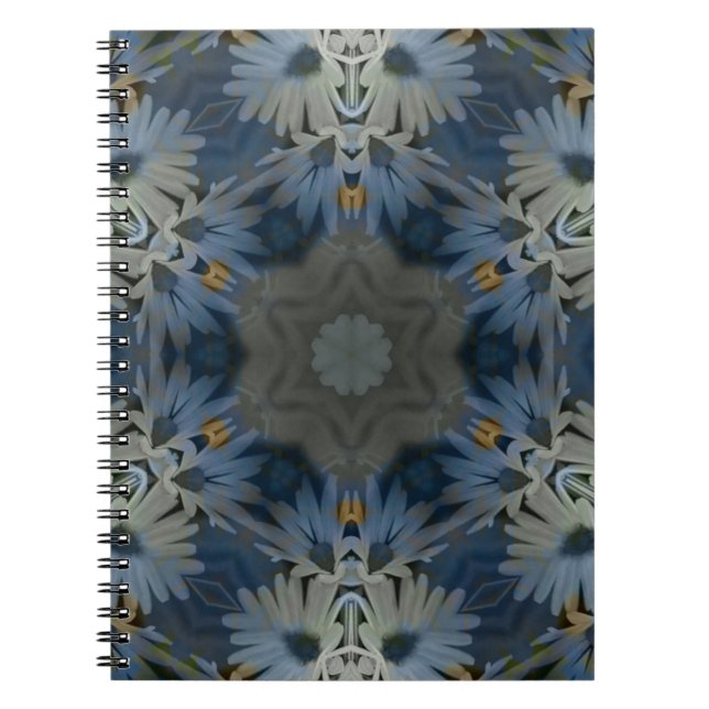 Antique Blue Daisy Floral Notebook (Front)