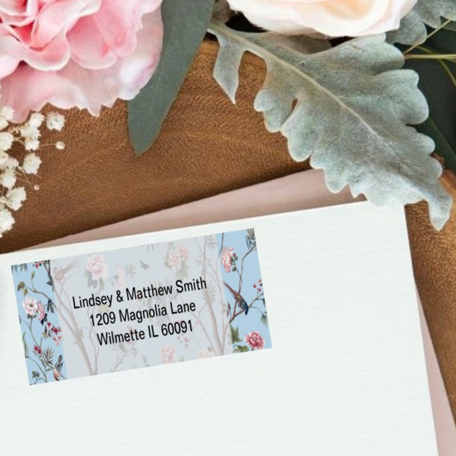 Antique blue floral label (Creator Uploaded)