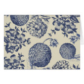 Antique Blue Flower Print Floral (Front Horizontal)