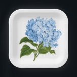 Antique Blue Hydrangea Blossom Paper Plates<br><div class="desc">An antique illustration of a classic blue hydrangea bloom takes center stage on this paper party plate and coordinates seamlessly with various events from bridal showers to baby showers and everything in between.</div>