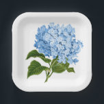 Antique Blue Hydrangea Blossom Paper Plates<br><div class="desc">An antique illustration of a classic blue hydrangea bloom takes center stage on this paper party plate and coordinates seamlessly with various events from bridal showers to baby showers and everything in between.</div>