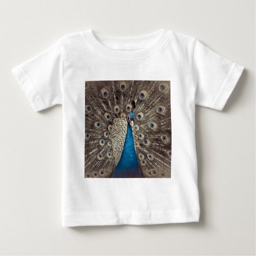 Antique Blue Peacock Baby T_Shirt