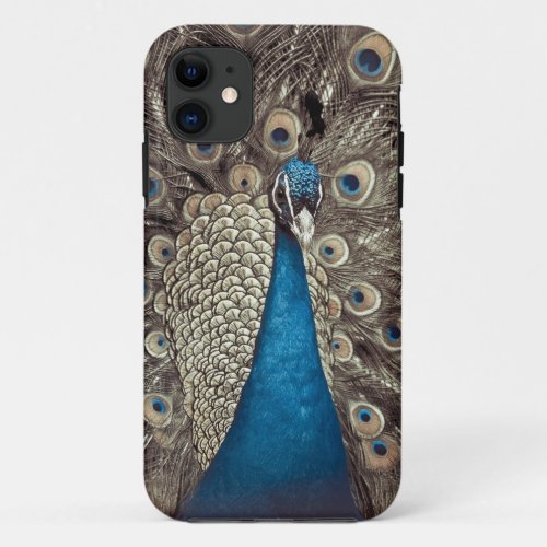 Antique Blue Peacock iPhone 11 Case