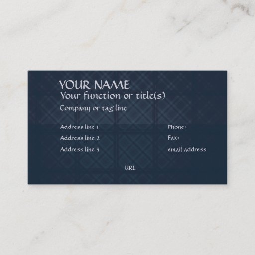 Customizable Antique blue retro plaid business card templates