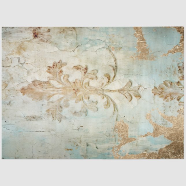 Antique Blue Romance Design Series 3 Tissue Paper (Front)