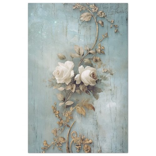 Antique Blue Romance Design Series 5 Tissue Paper