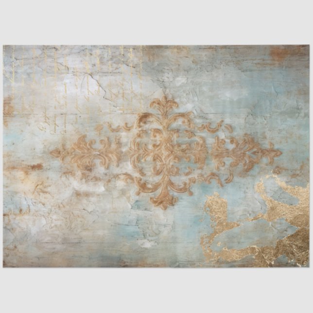 Antique Blue Romance Design Series 7 Tissue Paper (Front)