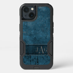 Antique Blue Textured Design iPhone 13 Case