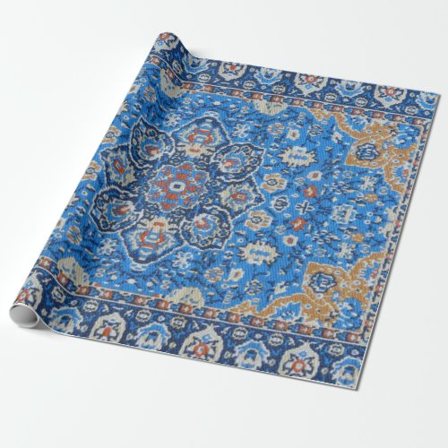 Antique Blue Turkish Persian Carpet Rug Wrapping Paper