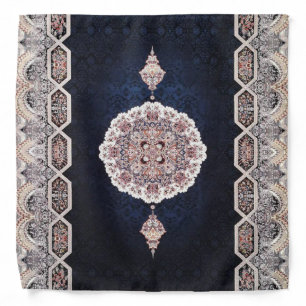 Antique Blue Turkish Persian Rug Carpet Bandana