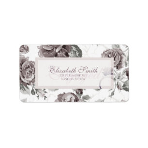 Antique blush pink rose engagement party label