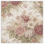 Antique Blush Rose Garden Pattern Fabric