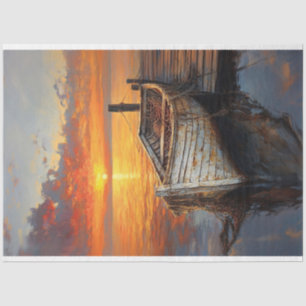 Antique Boat Fishing Nets by the Dock Decoupage Tissue Paper