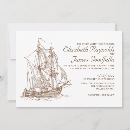 Antique Boat Wedding Invitations