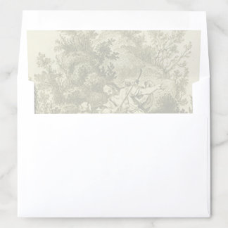 Antique Bohemian Toile Sage Green & Cream Envelope Liner