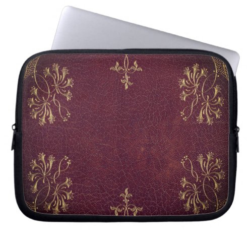 antique book binding  _  leather look laptop sleeve