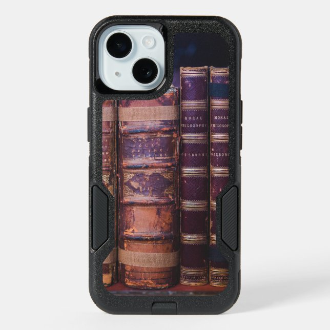 Antique book Bindings Books iPhone 15 Case (Back)