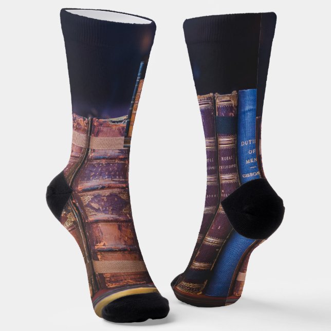 Antique book Bindings Books Socks (Angled)