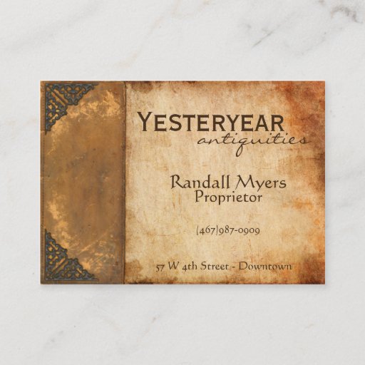 Customizable Antique Book Business Card Template