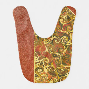 Antique Book Cover, Ornate Swirl Pattern Bib
