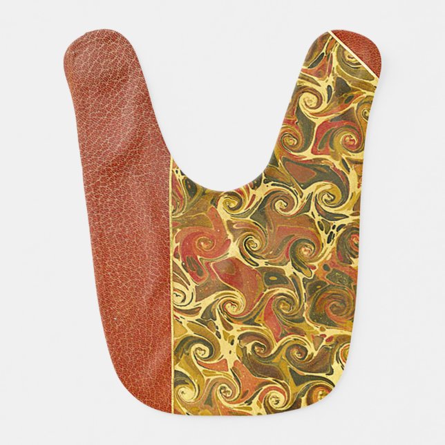 Antique Book Cover, Ornate Swirl Pattern Bib (Front)