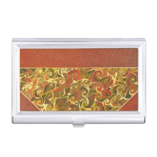 Antique Book Cover, Ornate Swirl Pattern Business Card Case