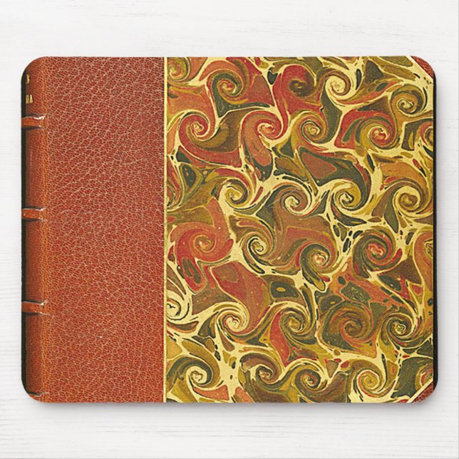 Antique Book Cover, Ornate Swirl Pattern Mouse Pad (Front)