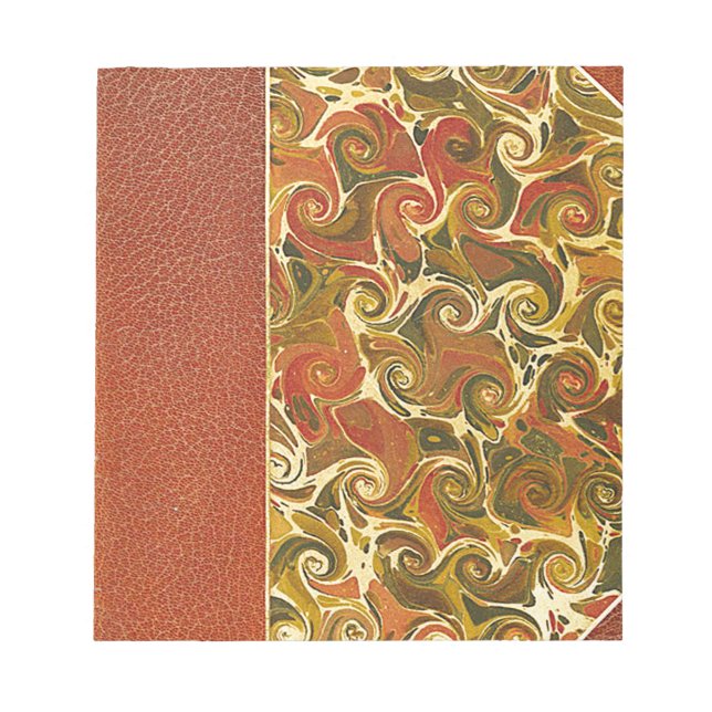 Antique Book Cover, Ornate Swirl Pattern Notepad (Front)