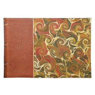 Antique Book Cover, Ornate Swirl Pattern Placemat