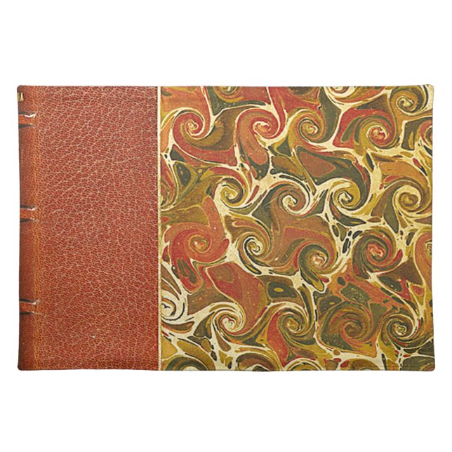 Antique Book Cover, Ornate Swirl Pattern Placemat (Front)