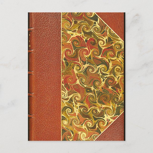 Antique Book Cover, Ornate Swirl Pattern Postcard (Front)