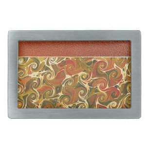 Antique Book Cover, Ornate Swirl Pattern Rectangular Belt Buckle