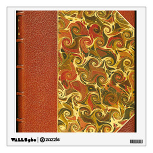 Antique Book Cover, Ornate Swirl Pattern Wall Sticker