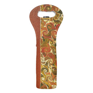 Antique Book Cover, Ornate Swirl Pattern Wine Bag