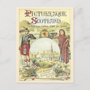 Antique Book Cover Picturesque Scotland Postcard