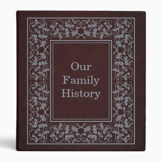 Antique Book Cover Style Family History 3 Ring Binder