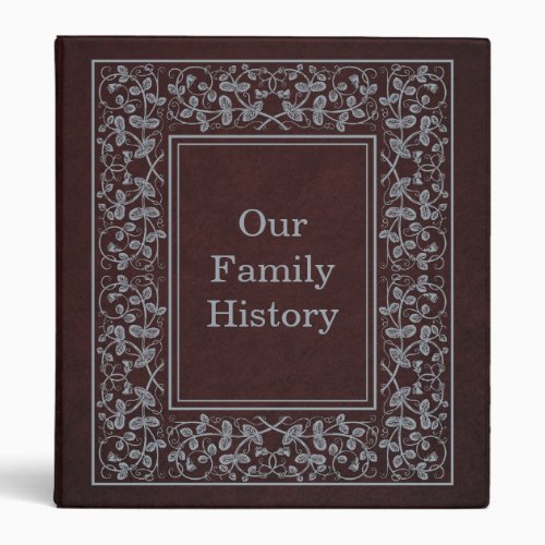 Antique Book Cover Style Family History 3 Ring Binder