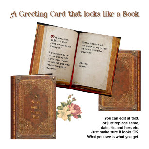 Antique Book (customizable) Card