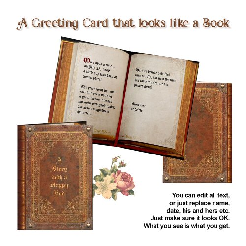 Antique Book customizable Card