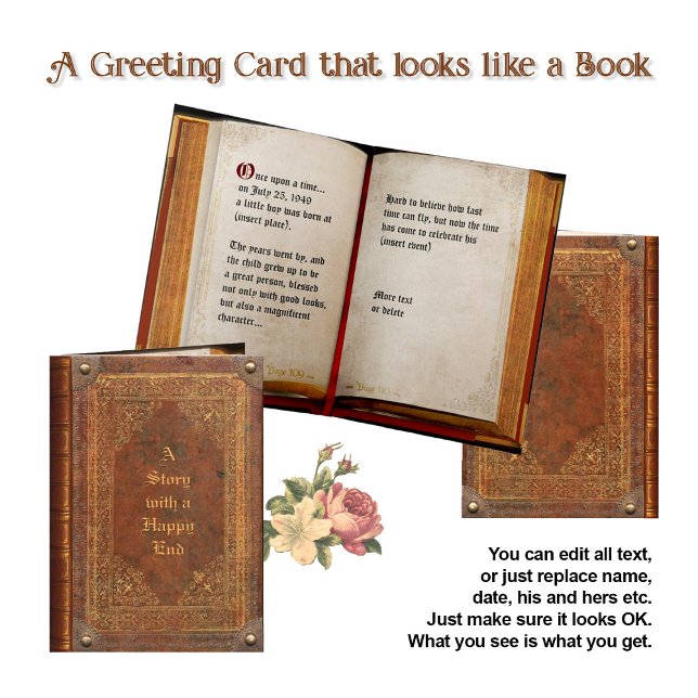 Antique Book (customizable) Card (Creator Uploaded)