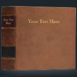 Antique Book, faux leather bound (brown retro) Binder<br><div class="desc">The image for this retro folder (or binder) has been taken from an antique book. The idea is to faithfully recreate the old and scuffed look of a manuscript from the classic era. We used a worn brown leather bound book with gold decoration on the spine as a basis to...</div>