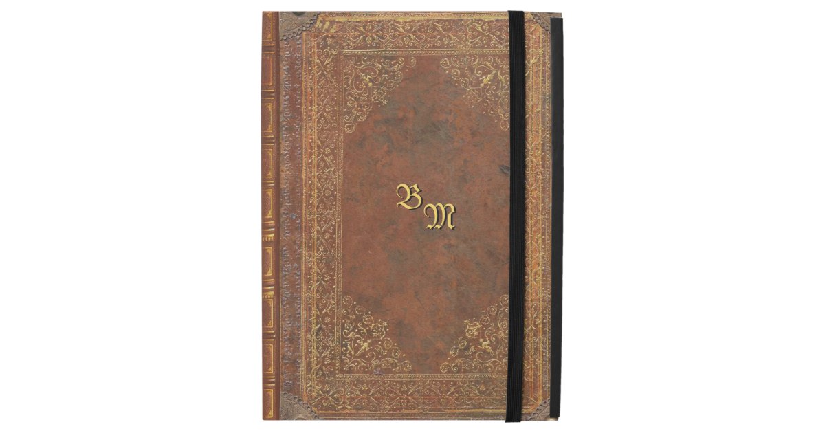 Antique Book Look With Your Initials Ipad Case Zazzle Com