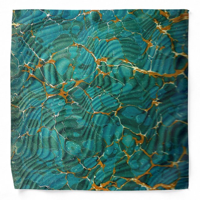 Antique Book Marbled Paper Bandanna | Book Lover (Front)