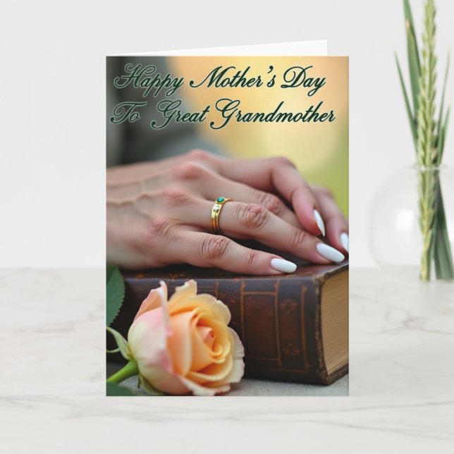 Antique Book Mothers Day Card (Front)